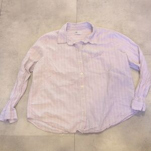 GAP Lavender & White Striped Button-Down Shirt